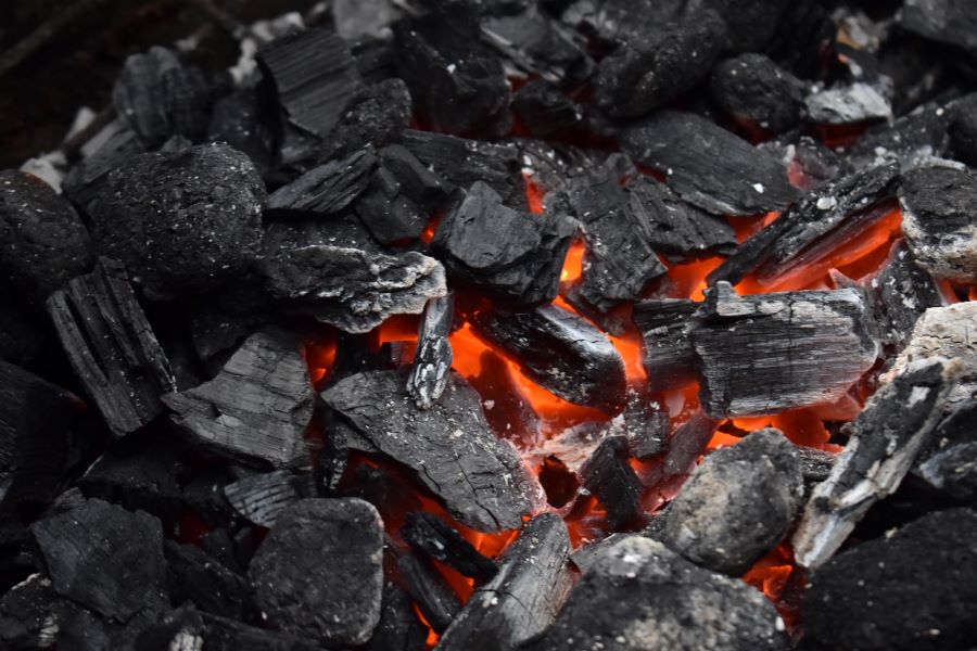 coal being lit