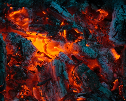 coal forge burning